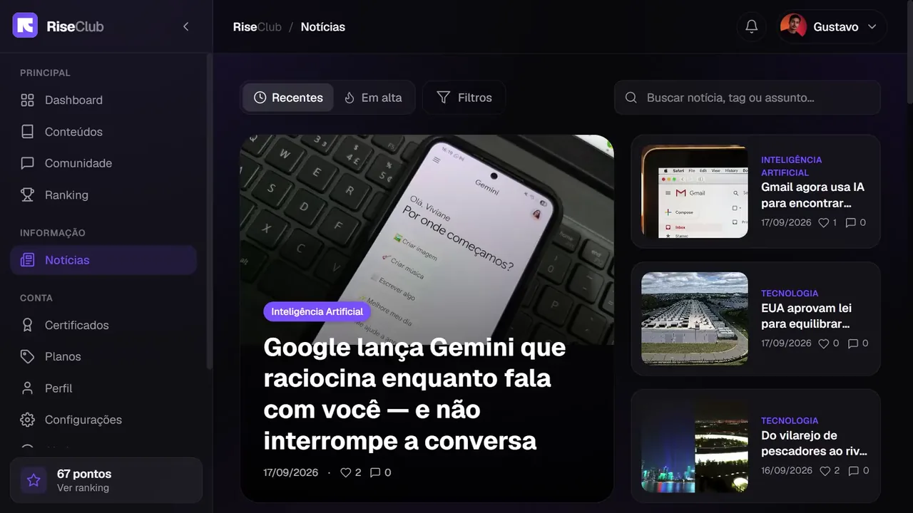 Notícias de tecnologia e criatividade na RiseClub